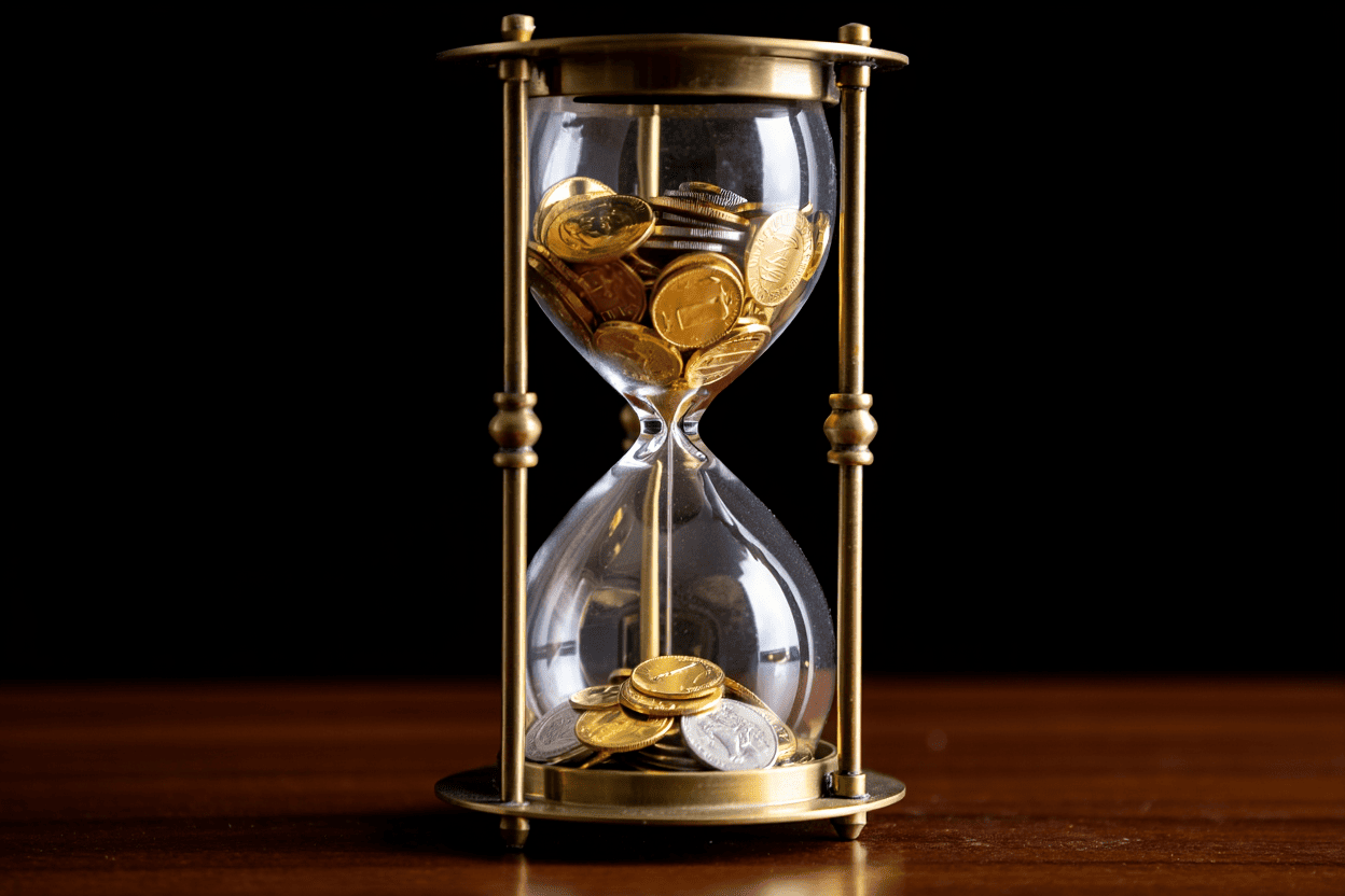 Reloj de arena pero con monedas