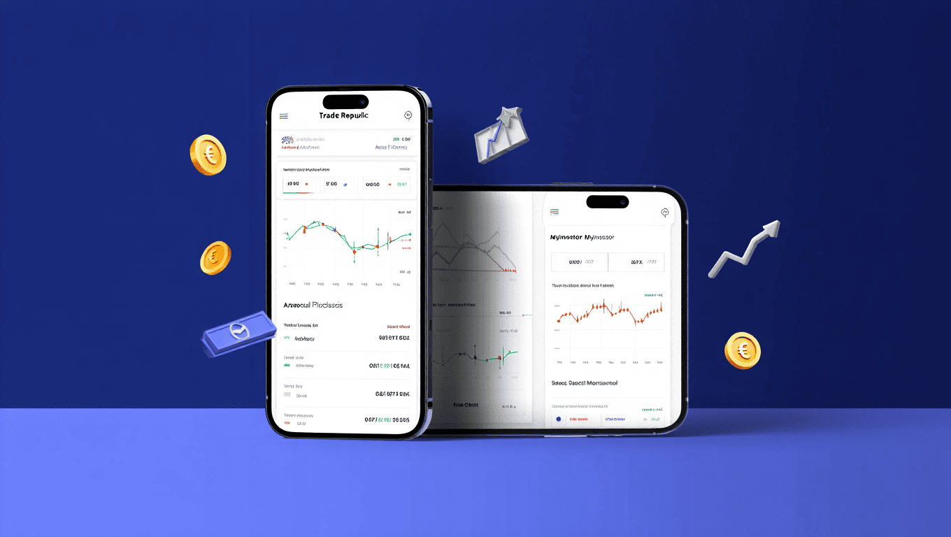 Moviles con las apps de brokers y graficos
