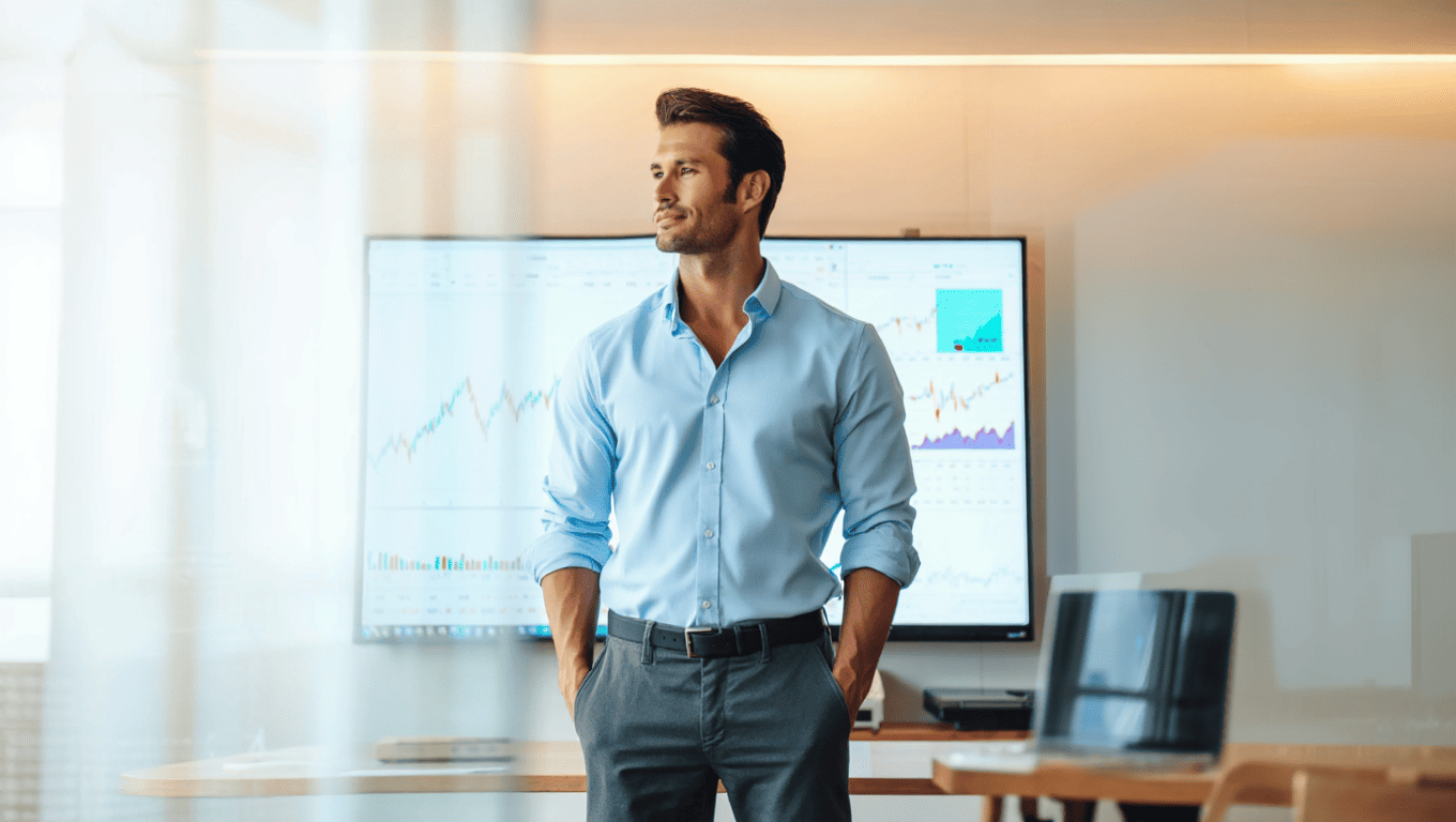 Persona de negocios en su oficina